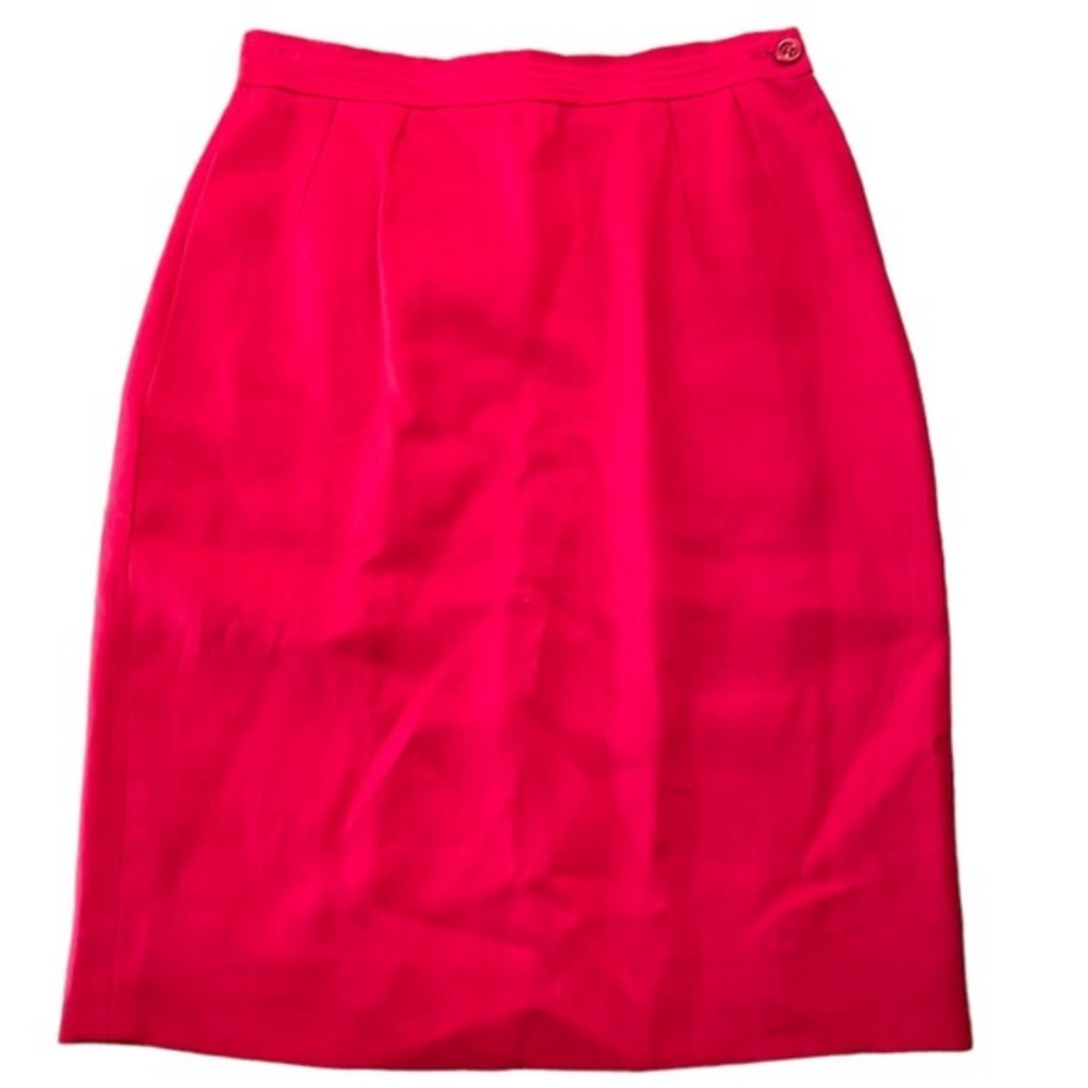 Valentino‎ Miss V Vintage Linen Mini Skirt Pockets US XS Italy Size 38 Red